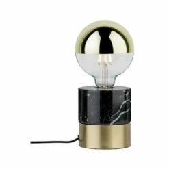 Remise ???? PAULMANN Lampe à Poser Vala - 20W - E27 - Sans Ampoule - Dimmable - Marbre Noir/Laiton - Autres Couleurs ????