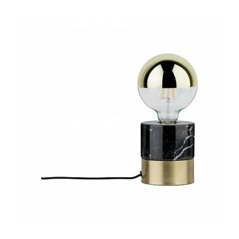 Remise ???? PAULMANN Lampe à Poser Vala - 20W - E27 - Sans Ampoule - Dimmable - Marbre Noir/Laiton - Autres Couleurs ???? 2 Remise ???? PAULMANN Lampe à Poser Vala - 20W - E27 - Sans Ampoule - Dimmable - Marbre Noir/Laiton - Autres Couleurs ???? – Image 2