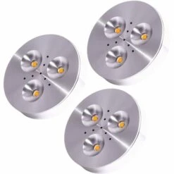 Meilleure vente ✨ Lot De 3 Spots LED Encastrables Pour Meuble Plafonniers Apparents Aluminium Brossé Paulmann 935.46 ????