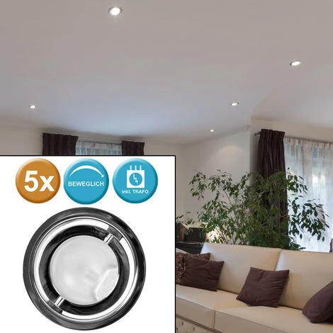 Remise ???? Lot De 5 Spots Encastrables Meuble Armoire éclairage Orientable Chrome Paulmann 935.15 ???? 2 Remise ???? Lot De 5 Spots Encastrables Meuble Armoire éclairage Orientable Chrome Paulmann 935.15 ???? – Image 2