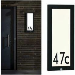 Nouveau ⌛ PAULMANN Panneau Led Nume'ro 20x60 Avec Capteur De Mouvement 13w Lumie're Chaude 3000k En Aluminium Couleur Anthracite 942.56 ????