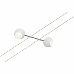 Les meilleures critiques de ✨ PAULMANN Doyen Spot De CÂble 2 Lignes Dimmable 2x2.7w LumiÈre Chaude 2700k Couleur Chrome Et Blanc 942.02 ????