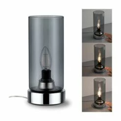 Top 10 ???? PAULMANN Lampe à Poser Pinja - 20W Max - E14 - 230V - Chrome/Verre Fumé - Sans Ampoule - Chrome ????
