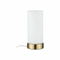 Acheter ???? PAULMANN Lampe à Poser Pinja - 20W Max - E14 - 230V - Laiton/Opale - Sans Ampoule - Or ✔️