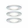 Budget ???? PAULMANN Lot De 3 Spots Encastrés LED Nova - GU10 - Alu - 6,5W - 2700K - IP44 - Avec Ampoule - Gris / Métallique ????