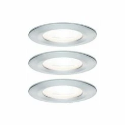 Budget ???? PAULMANN Lot De 3 Spots Encastrés LED Nova - GU10 - Alu - 6,5W - 2700K - IP44 - Avec Ampoule - Gris / Métallique ????