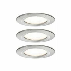 Meilleur prix ???? PAULMANN Lot De 3 Spots Encastrés LED Nova - GU10 - Acier - 6,5W - 2700K - IP44 - Avec Ampoule - Gris / Métallique ✨