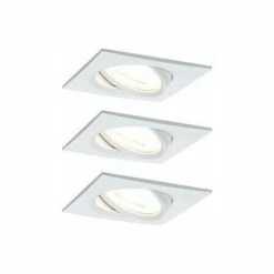 Grosses soldes ???? PAULMANN Kit De 3 Spots Encastrés LED Nova - Carré - GU10 - Blanc - 6,5W - 2700K - IP23 - Avec Ampoule - Blanc ⭐