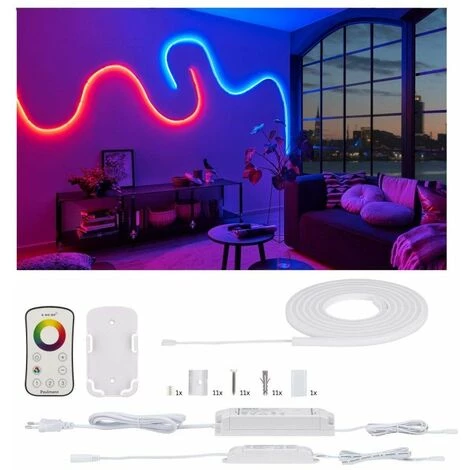 Grosses soldes ???? PAULMANN Kit De Base Ruban Lumineux MaxLED Flow - 3m - 27W - RGB - Avec Télécommande - Multicolore (RGB) ❤️ 1 Grosses soldes ???? PAULMANN Kit De Base Ruban Lumineux MaxLED Flow - 3m - 27W - RGB - Avec Télécommande - Multicolore (RGB) ❤️