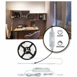 Promo ???? PAULMANN Kit Ruban Lumineux SimpLED Power - 5m - 50W - 4000K - Avec Variateur à Fil - Blanc ❤️