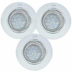 Offres ✔️ Lot De 3 Spots Encastrables LED Aluminium Blanc Plafonnier éclairage Mobile Paulmann ????