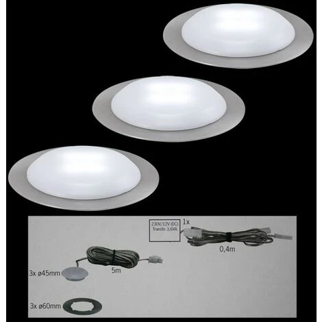 Tout neuf ???? PAULMANN Spot Encastré Led Nice Price 3x0,3w 45mm Sat ???? 3 Tout neuf ???? PAULMANN Spot Encastré Led Nice Price 3x0,3w 45mm Sat ???? – Image 3