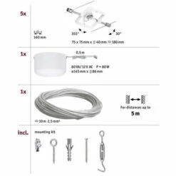 Bon marché ???? Système Complet D'éclairage Sur Câble Paulmann MacII 94134 GU5.3 N/A Puissance: 50 W N/A ???? -PAULMANN Sales 36681062 3
