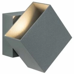 Remise ???? PAULMANN Applique Murale LED En Saillie Cybo - Grise - 2 X 3W - 2700K - IP65 - 100 X 100mm - Non Dimmable - Gris (tout Métal) ???? -PAULMANN Sales 4509350 4