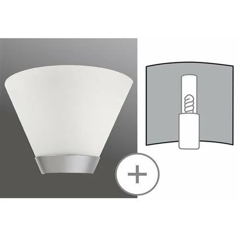 Sortie ???? PAULMANN Applique Murale Deco-Set Yoke Métal, Satin, Verre Opale ✔️ 1 Sortie ???? PAULMANN Applique Murale Deco-Set Yoke Métal, Satin, Verre Opale ✔️
