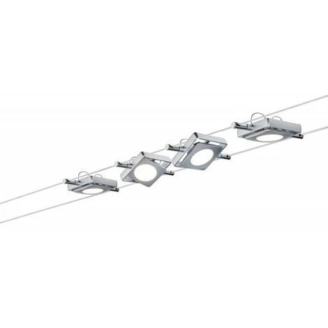 Budget ⭐ PAULMANN Kit Complet Comprenant 4 Spots MacLed Sur Câbles - 4x4W - 2700°K - 200lm - Chrome Mat - Non Dimmable ???? 1 Budget ⭐ PAULMANN Kit Complet Comprenant 4 Spots MacLed Sur Câbles - 4x4W - 2700°K - 200lm - Chrome Mat - Non Dimmable ????
