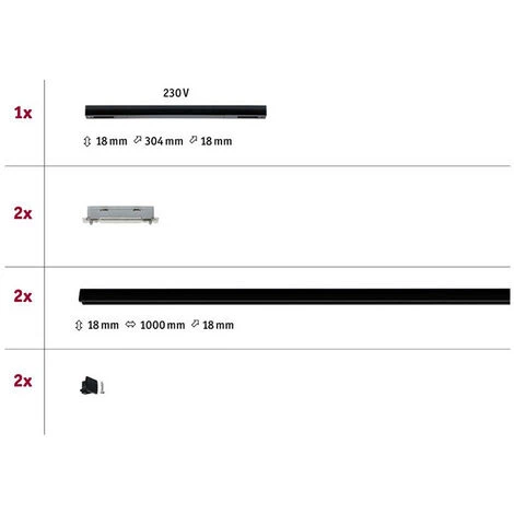 Vente flash ???? Kit De Base URail Paulmann - Noir Mat - L 2,30m - Max 1000W - Noir ???? 2 Vente flash ???? Kit De Base URail Paulmann - Noir Mat - L 2,30m - Max 1000W - Noir ???? – Image 2