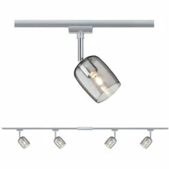 Remise ???? Kit URail Blossom Paulmann - G9 - 4x10W - Dimmable - Chrome Mat / Chrome/ Verre Fumé - Chrome ✔️
