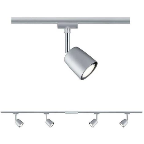 Tout neuf ✔️ Kit URail Cover Paulmann - GU10 - 4x10W - Dimmable - Chrome Mat / Chrome - Chrome ???? 1 Tout neuf ✔️ Kit URail Cover Paulmann - GU10 - 4x10W - Dimmable - Chrome Mat / Chrome - Chrome ????