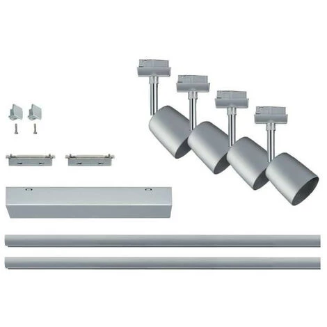 Tout neuf ✔️ Kit URail Cover Paulmann - GU10 - 4x10W - Dimmable - Chrome Mat / Chrome - Chrome ???? 2 Tout neuf ✔️ Kit URail Cover Paulmann - GU10 - 4x10W - Dimmable - Chrome Mat / Chrome - Chrome ???? – Image 2
