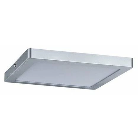 Nouveau ???? PAULMANN Plafonnier LED Atria - Carré - 24W - Chrome Mat - Dimmable - Gris (tout Métal) ???? 1 Nouveau ???? PAULMANN Plafonnier LED Atria - Carré - 24W - Chrome Mat - Dimmable - Gris (tout Métal) ????