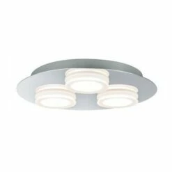 De gros ???? PAULMANN Plafonnier LED Doradus - Rond - 3x5W - Chrome - Non Dimmable - Gris (tout Métal) ????
